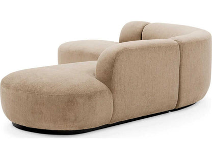 Bjorn 2-Piece Upholstered Curved Sectional Sofa in Stratfort Sand