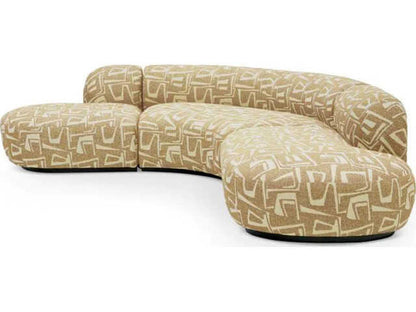 Bjorn Davenport Light Brown Polyester Blend Sectional Sofa