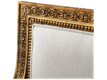 Chair Louis Upholstered Dining Armchair in Sentier Cream and Antique Gold