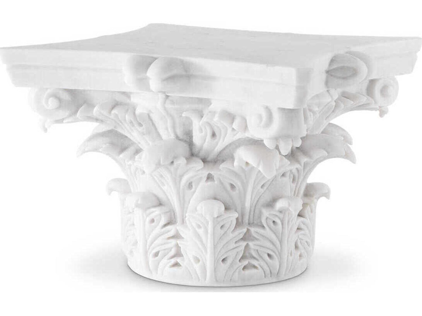 Acanthus Square White Marble Coffee Table