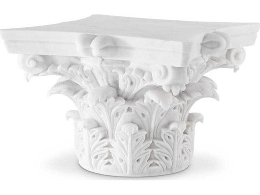 Acanthus Square White Marble Coffee Table