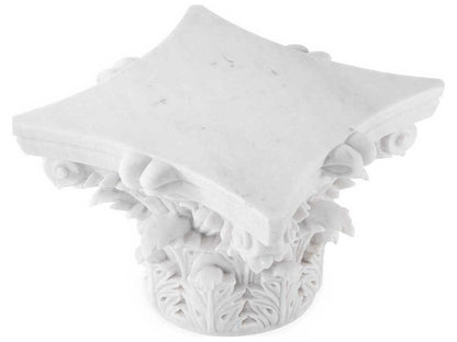 Acanthus Square White Marble Coffee Table
