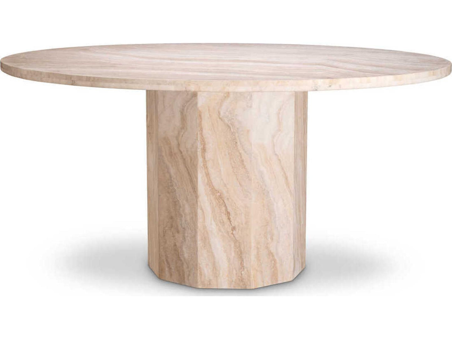 Florence Round Travertine Dining Table
