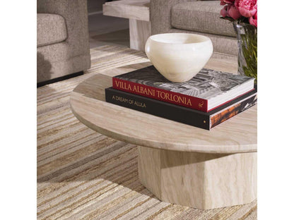 Florence Round Travertine Coffee Table