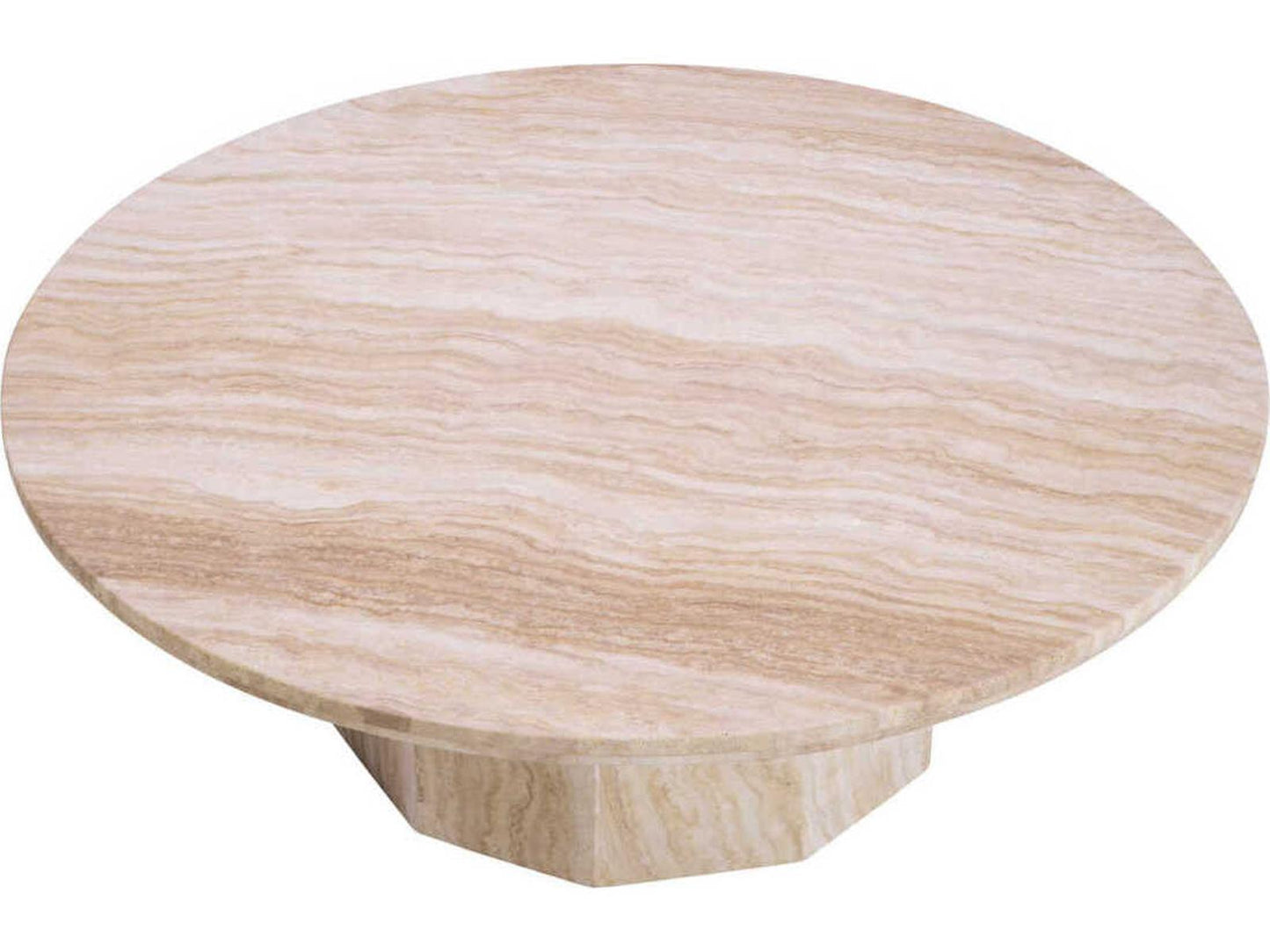 Florence Round Travertine Coffee Table