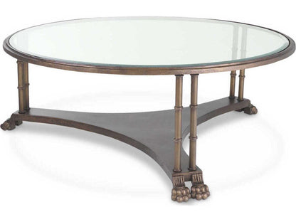 Lioness Round Bronze Bevelled Glass Coffee Table