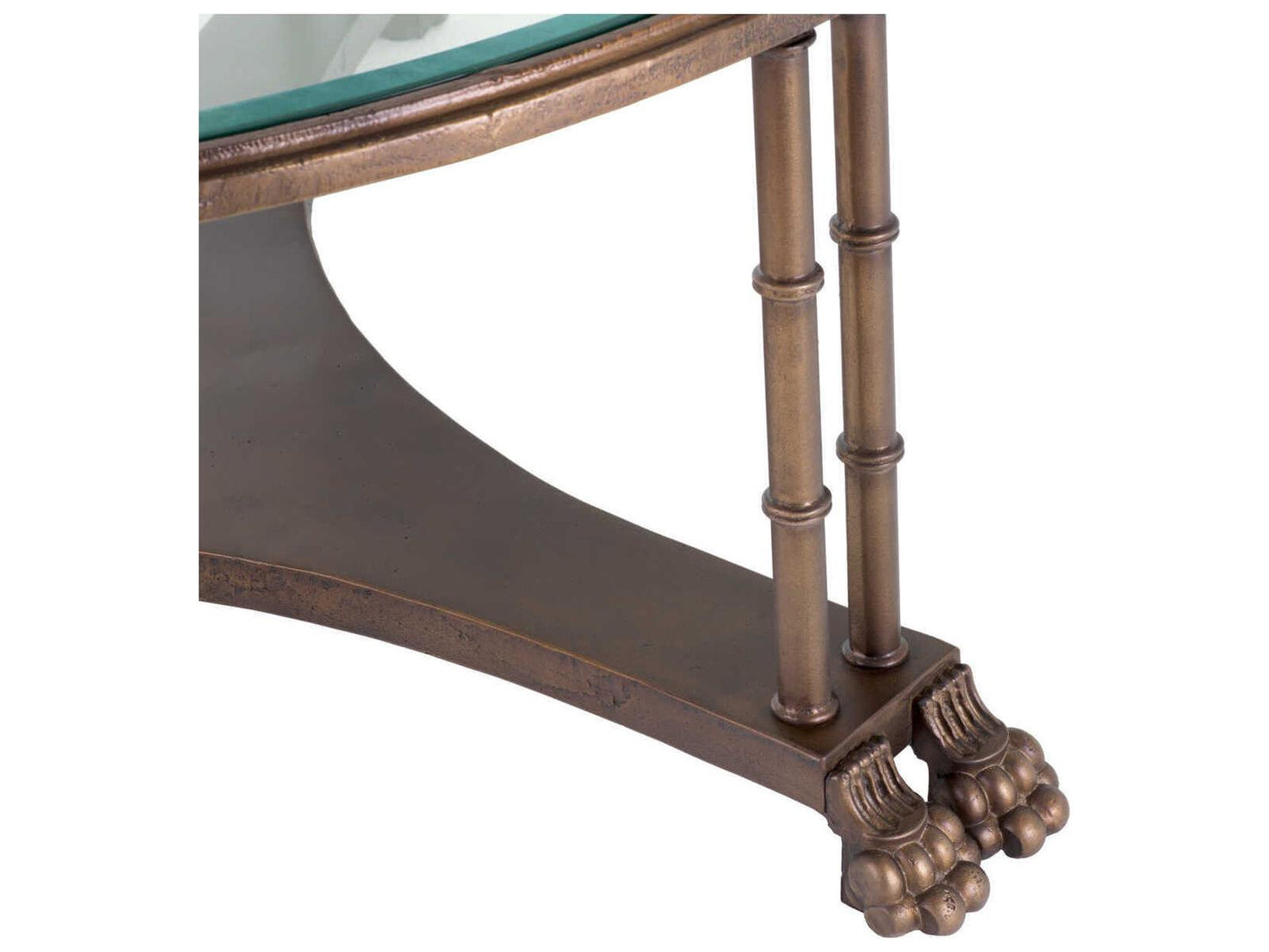 Lioness Round Bronze Bevelled Glass Coffee Table