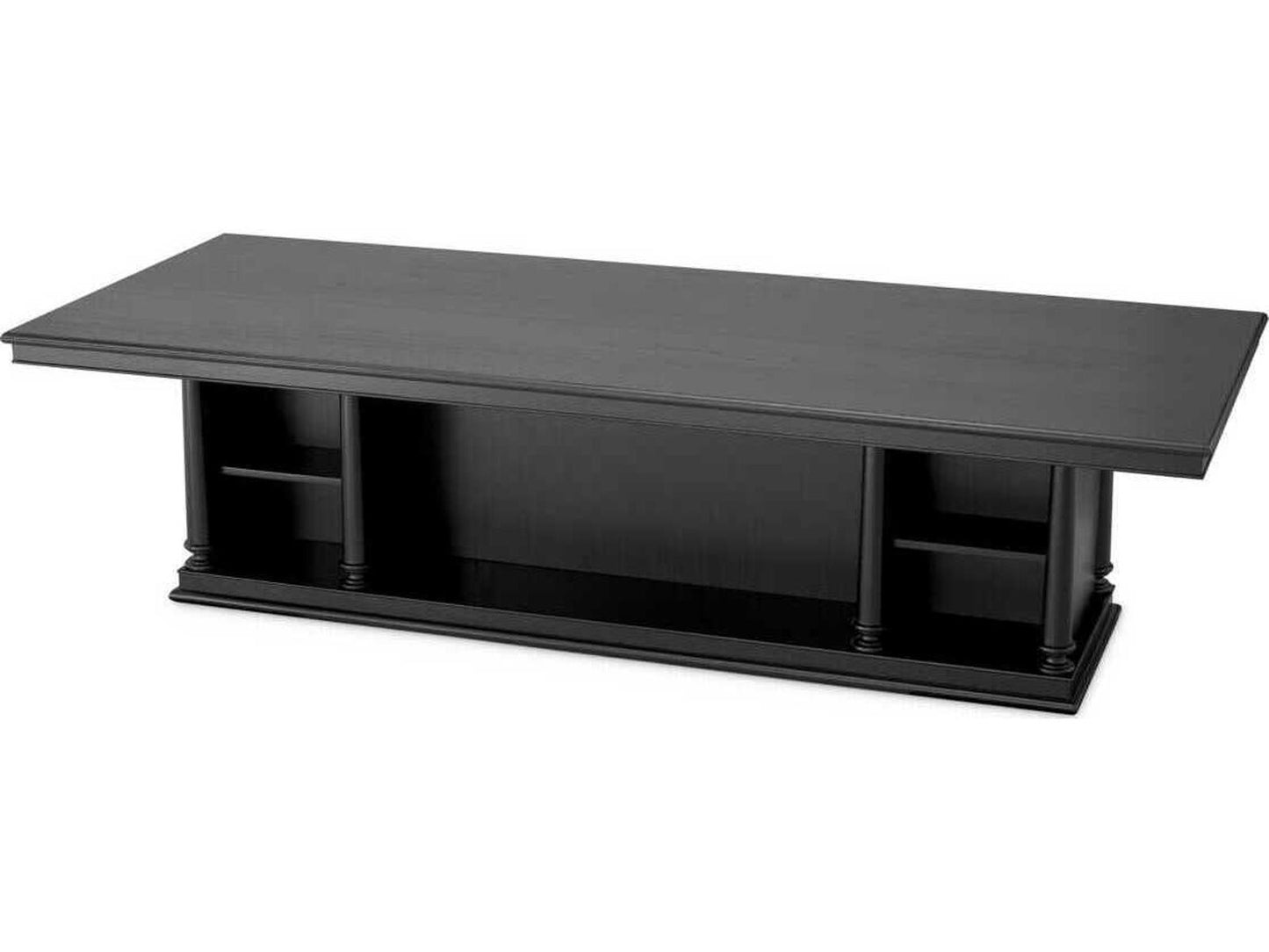 The Met Collection Rectangle 118-Inch Dining Table in Black Veneer