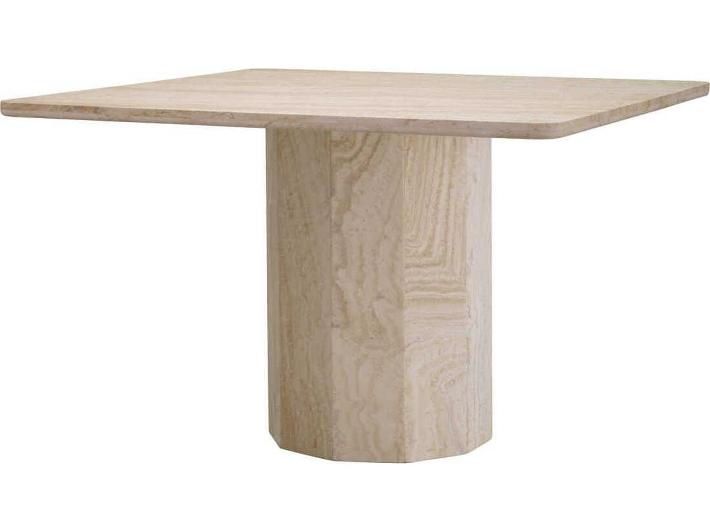 Piazza Square Dining Table in Natural Travertine