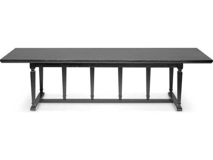 Americana 118-Inch Rectangle Dining Table in Black Veneer Open Grain