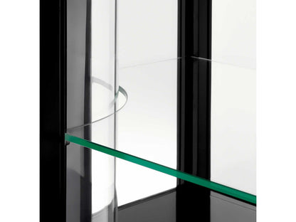 Gala Rectangular Black Console Table with Clear Glass Shelves