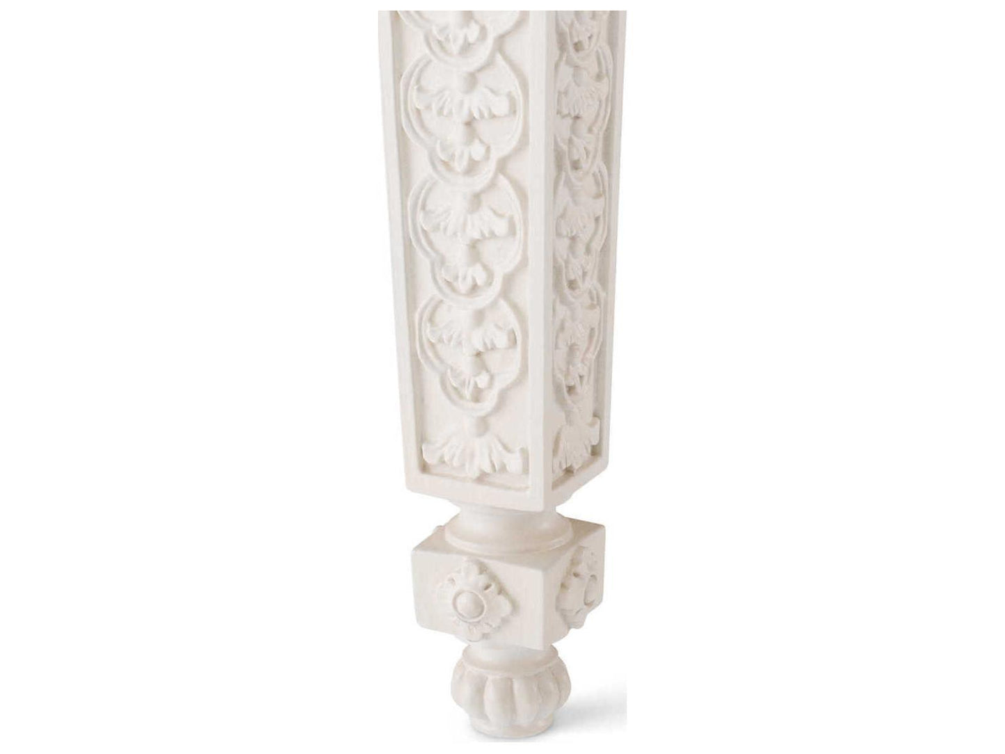 Croome Court Rectangle Console Table with Marble Top Antique White Finish