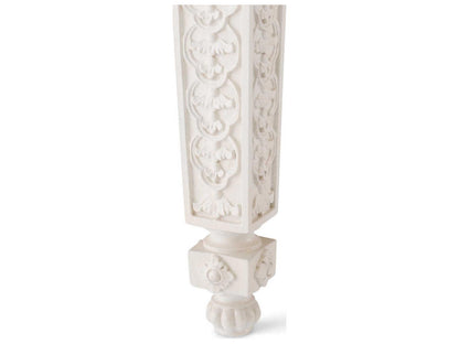 Croome Court Rectangle Console Table with Marble Top Antique White Finish