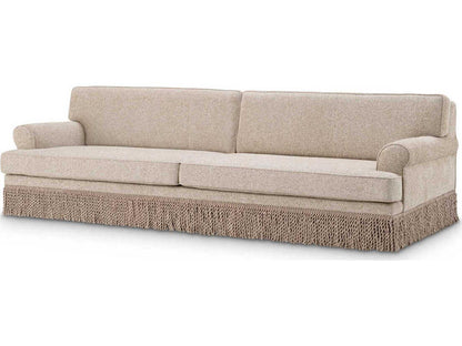 Madison Metropolitan Collection Palmer Beige Upholstered Sofa with Fringe
