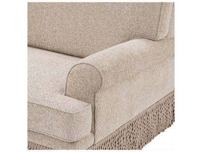 Madison Metropolitan Collection Palmer Beige Upholstered Sofa with Fringe