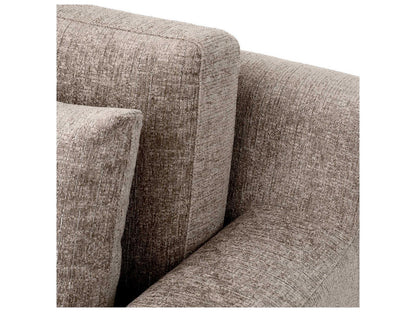 Manhattan 3-Seat Hunt Chenille Taupe Sofa with Black Base