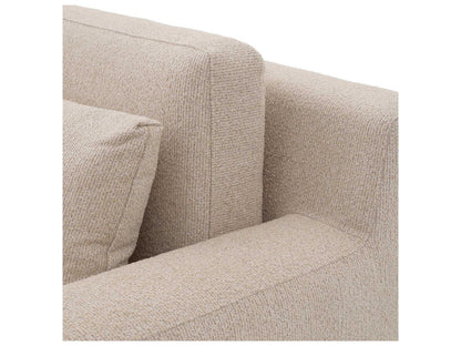 Manhattan 3-Seat Palmer Beige Fabric Sofa with Black Base