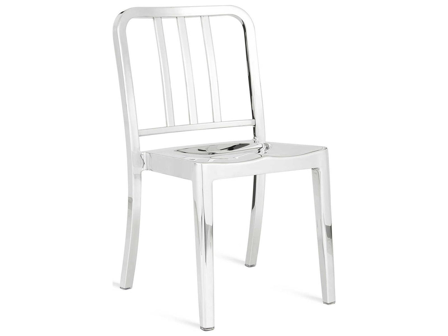 Heritage Non-Upholstered Side Dining Chair Polished Aluminum