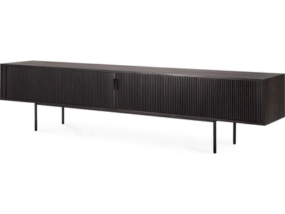 Roller Max Teak Black TV Cupboard with Sliding Doors and Drawer