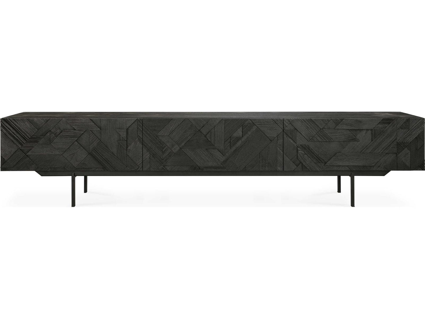Graphic Teak Black Tv Cupboard
