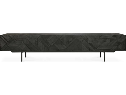Graphic Teak Black Tv Cupboard