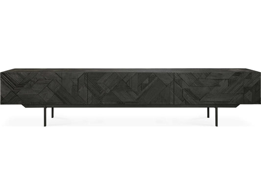 Graphic Teak Black Tv Cupboard