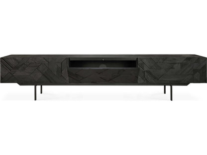 Graphic Teak Black Tv Cupboard