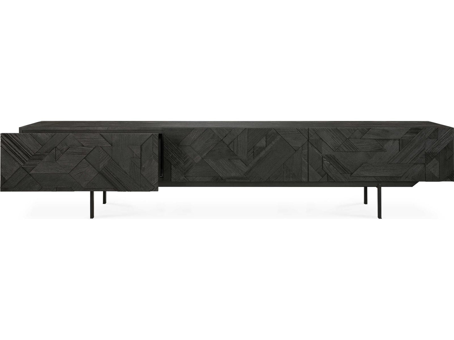 Graphic Teak Black Tv Cupboard