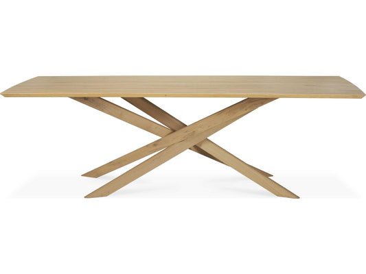 Mikado 110-Inch Rectangle Dining Table in Solid Oak with Hard Wax Oil Finish