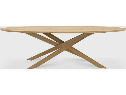 Mikado 105 Inch Rectangle Dining Table in Oak with Sculptural Base