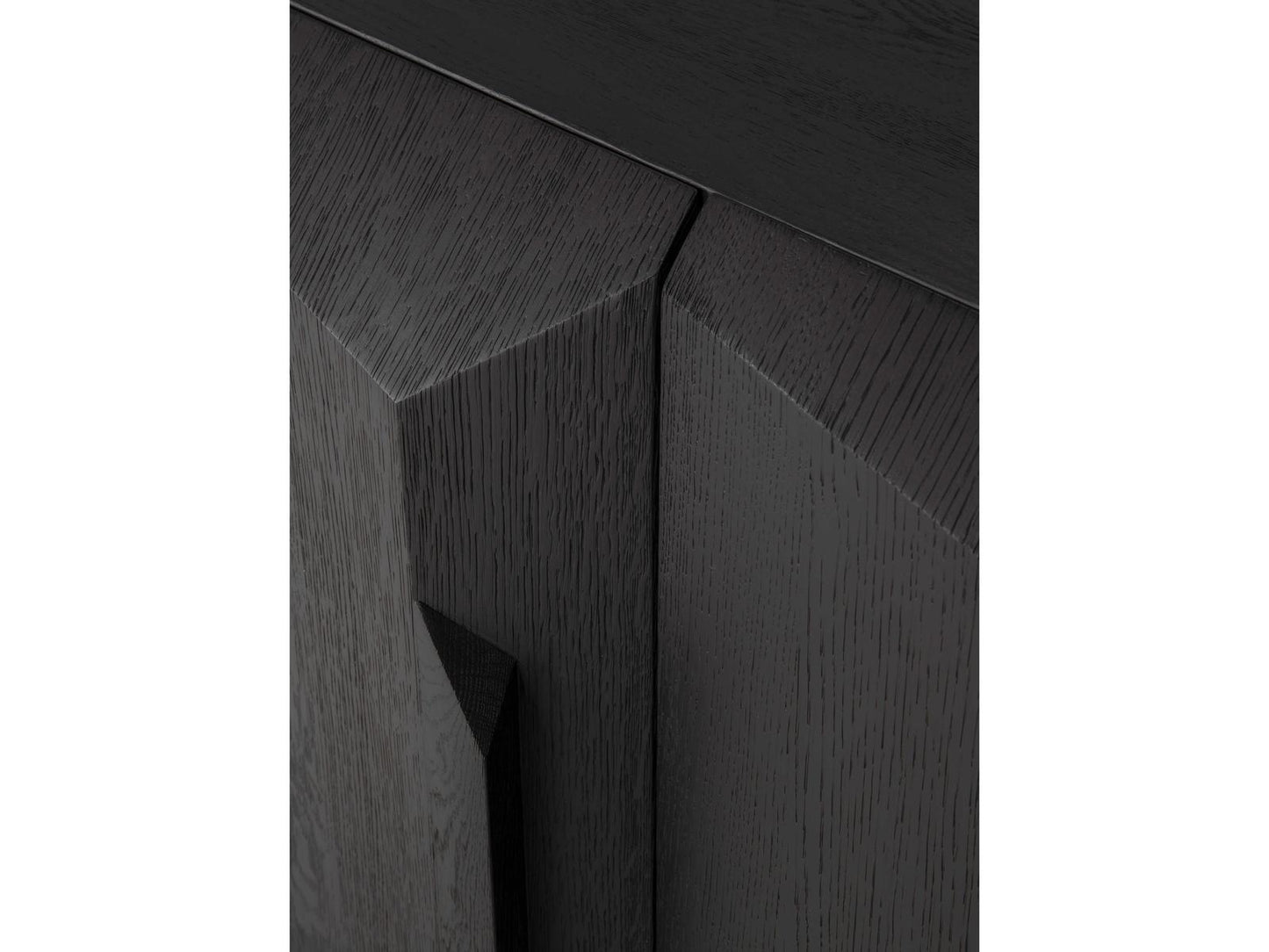 Stairs 4-Door Oak Black Sideboard with Metal Legs