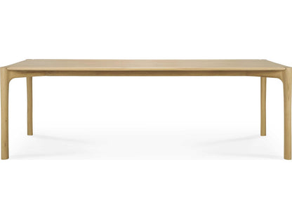 Pi 95-Inch Rectangle Dining Table in Solid Oak with Hardwax Oil Finish