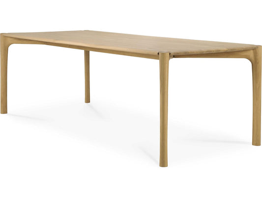 Pi 95-Inch Rectangle Dining Table in Solid Oak with Hardwax Oil Finish