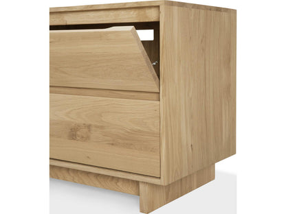 Wave Oak TV Cupboard Media Console with Soft-Closing Doors