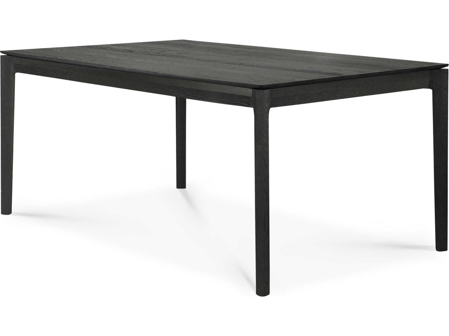 Bok 63-95 Inch Rectangle Extendable Dining Table in Black Tainted Oak