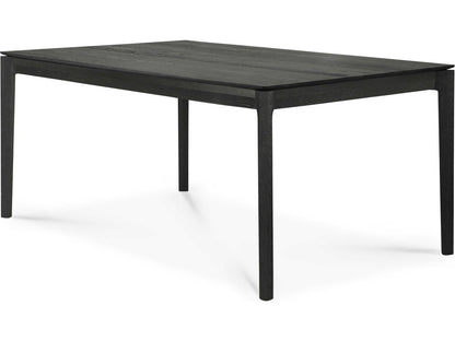 Bok 63-95 Inch Rectangle Extendable Dining Table in Black Tainted Oak