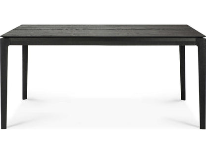 Bok 63-95 Inch Rectangle Extendable Dining Table in Black Tainted Oak