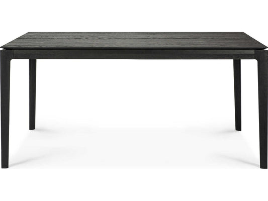 Bok 63-95 Inch Rectangle Extendable Dining Table in Black Tainted Oak