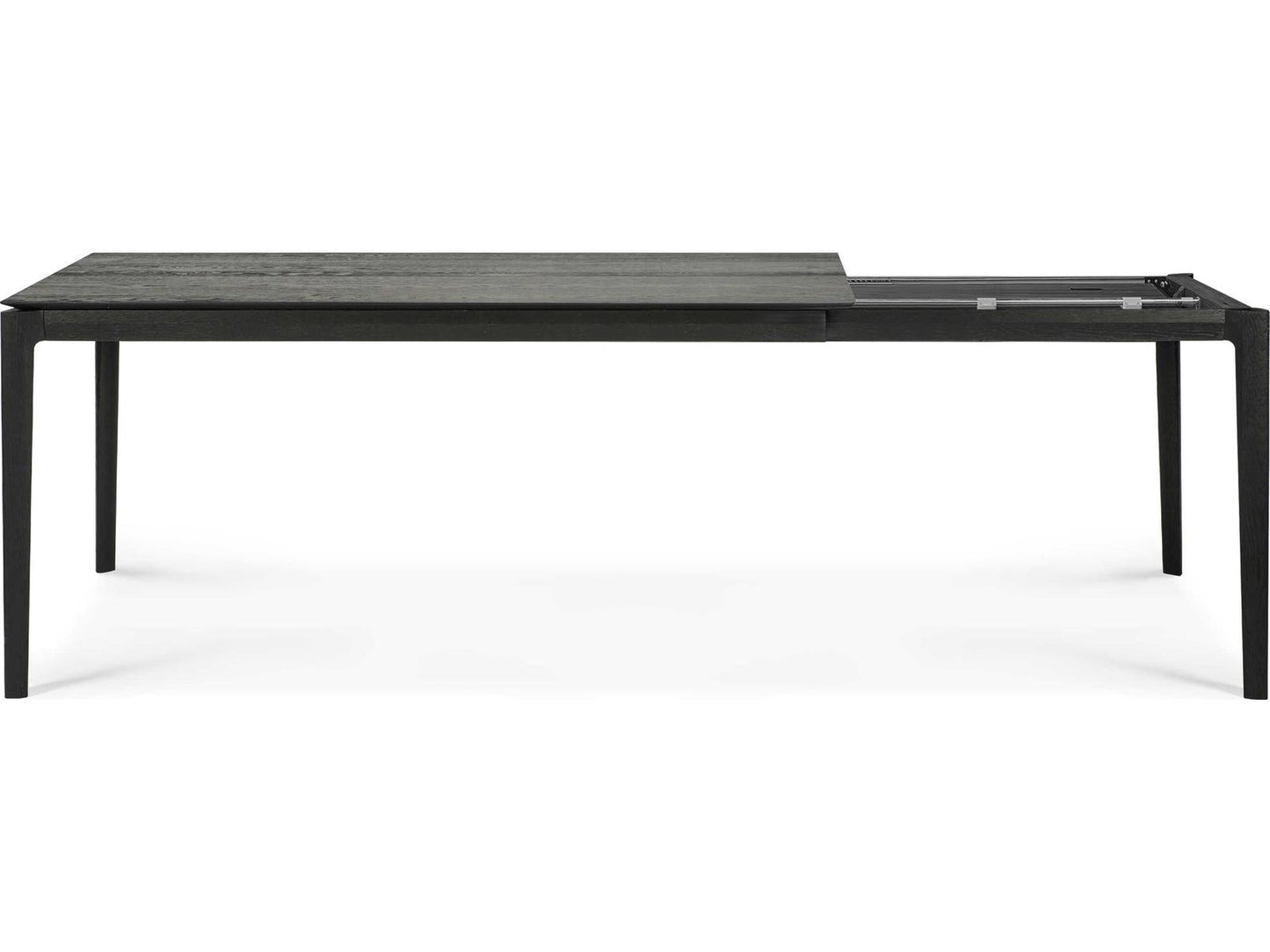 Bok 63-95 Inch Rectangle Extendable Dining Table in Black Tainted Oak