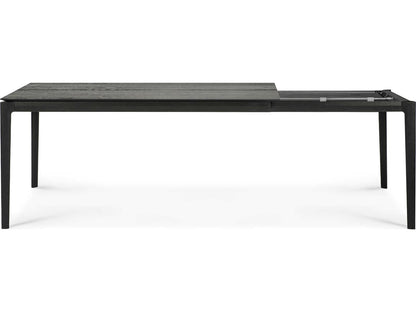 Bok 63-95 Inch Rectangle Extendable Dining Table in Black Tainted Oak