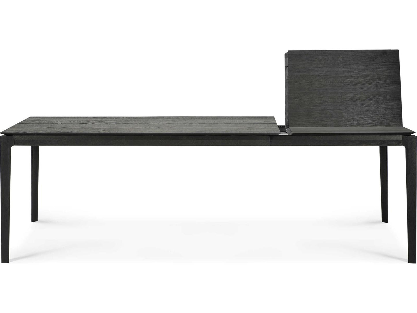 Bok 63-95 Inch Rectangle Extendable Dining Table in Black Tainted Oak