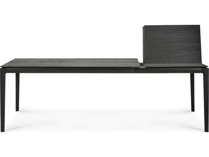 Bok 63-95 Inch Rectangle Extendable Dining Table in Black Tainted Oak