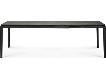 Bok 63-95 Inch Rectangle Extendable Dining Table in Black Tainted Oak