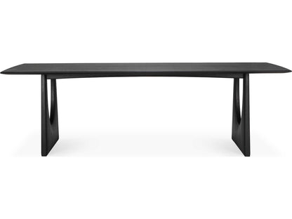 Geometric 99-Inch Rectangle Dining Table in Oak Black Finish