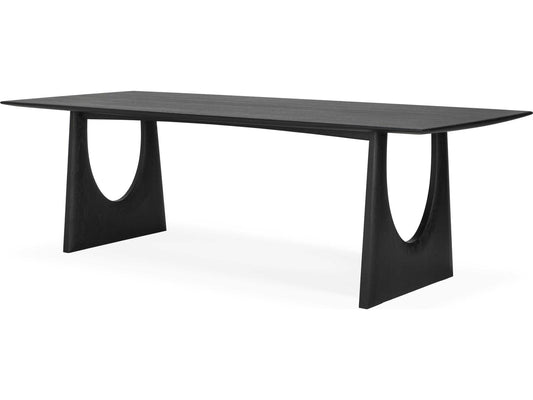 Geometric 99-Inch Rectangle Dining Table in Oak Black Finish