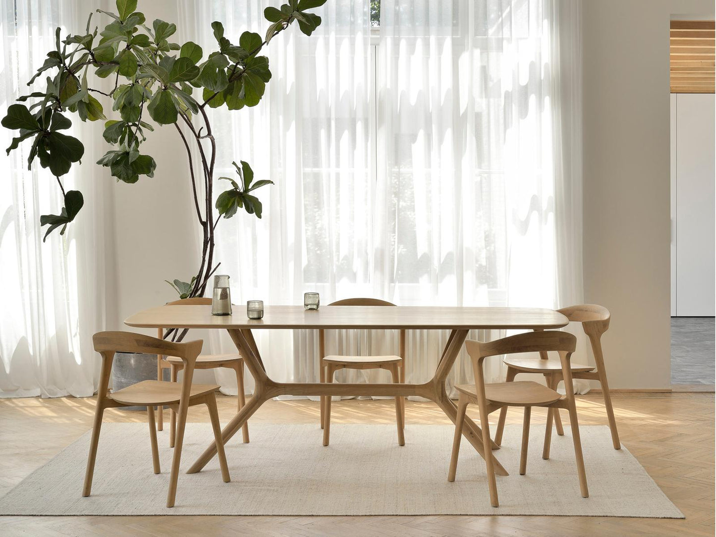 X 88 Inch Solid Oak Dining Table with Hardwax Oil Finish