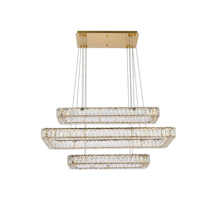 Elegant Lighting Monroe 42 Inch 3 Light Led Linear Suspension Light Cp774609