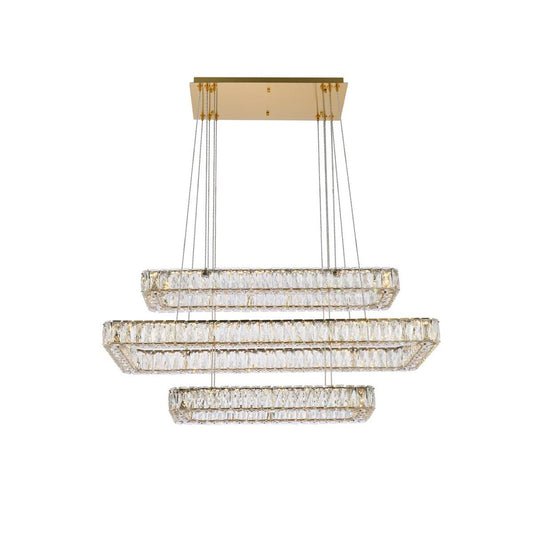 Elegant Lighting Monroe 42 Inch 3 Light Led Linear Suspension Light Cp774609