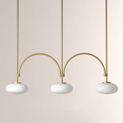 Ellara Curved-Arm Opal Glass Chandelier