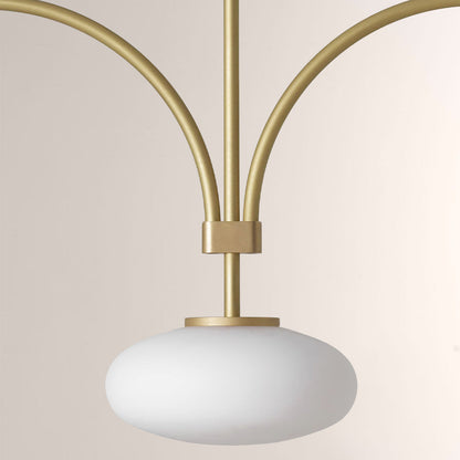 Ellara Curved-Arm Opal Glass Chandelier